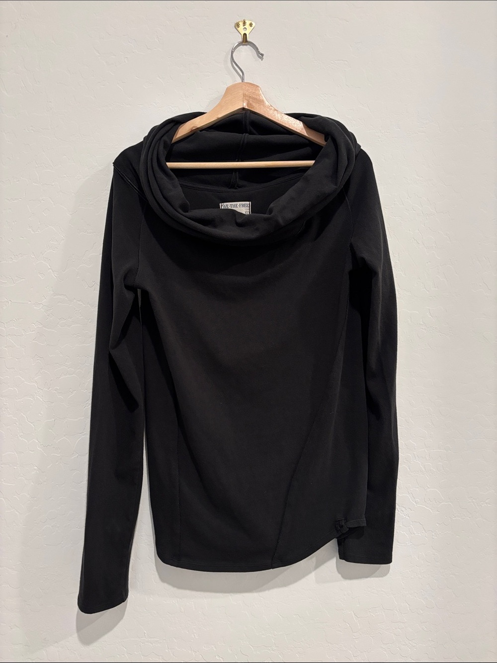 We The Free Black Cowl Neck Long Sleeve  Shirt